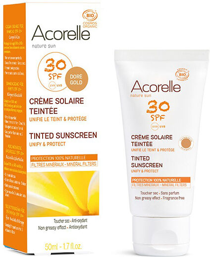 Acorelle Nature Sun Crème Solaire Teintée Bio SPF30 Doré 50ml