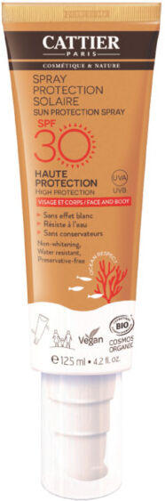 Cattier Solaire Spray Protection Visage et Corps SPF30 125ml