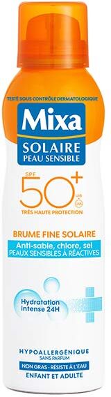 Mixa Solaire Brume Fine Peaux Sensibles à Réactives SPF50+ 200ml