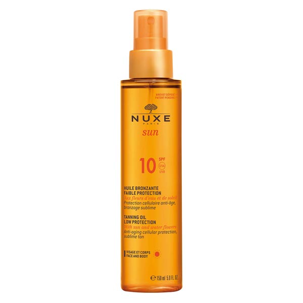 Nuxe Sun Huile Bronzante SPF10 Faible Protection Visage et Corps 150ml