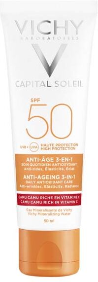 Vichy Capital Soleil Crème Solaire Visage Anti-Âge 3 en 1 SPF50 50ml