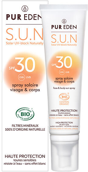 Pur Eden Suncare Spray Visage et Corps SPF30 Bio 100ml