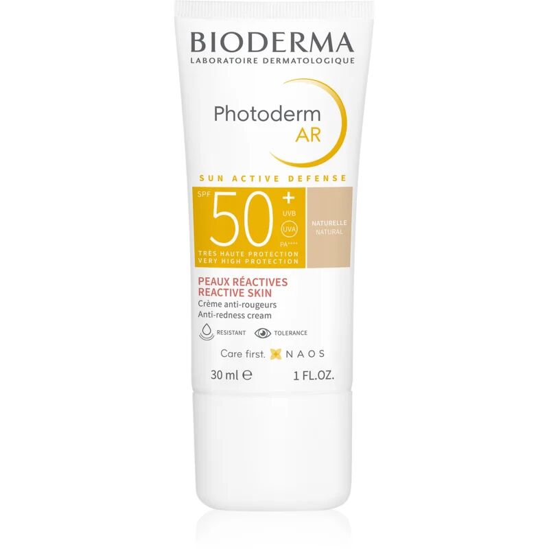 Bioderma Photoderm AR tönende Schutzcreme für sehr empfindliche Haut mit einer Neigung zu Rötungen SPF 50+ Farbton Natural 30 ml