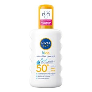 Nivea - Solcreme til børn - NIVEA Kids Sensitive Sun Spray SPF 50+ 200 ml - Solcreme Spray - Hudpleje