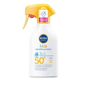 Nivea - Solcreme til børn - NIVEA Kids Sensitive Trigger Spray SPF50 270 ml - Solcreme Spray - Hudpleje