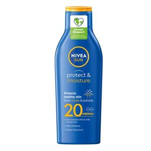 Nivea - Solcreme Faktor 20 - NIVEA Protect & Moisture Lotion SPF 20 200 ml - Solcreme Faktor 20 - Hudpleje