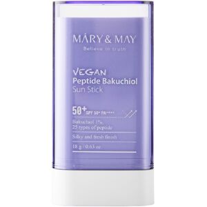 Máry & May Stick solar de péptidos veganos Bakuchiol - Tratamiento solar antiedad sedoso 18g SPF50+