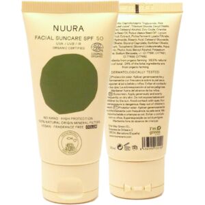 Nuura Crema solar facial FPS 50+ con color