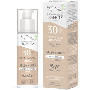 Lab. Biarritz Crema solar facial FPS 30 Alga Maris con color - Marfil