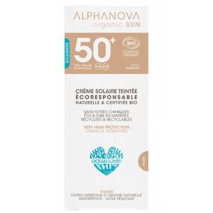 Alphanova Crema solar facial Sensitive sin perume FPS 50+ color Nude