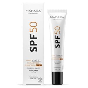 Mádara Crema solar facial mineral Plant Stem Cell Ultra-Shield FPS 50