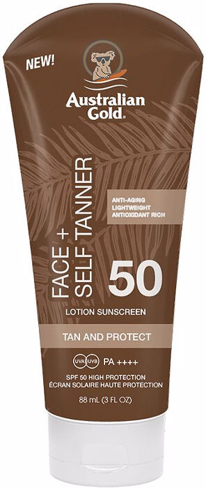 Australian Gold Face + Self Tanner Lotion SPF50 88ml