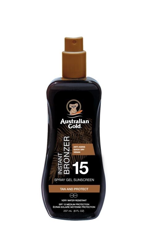 Australian Gold SPF15 Gel en Spray con Bronceador - 237ml