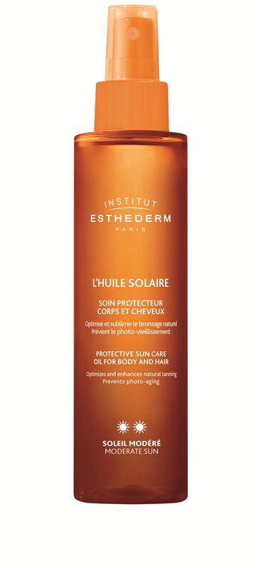 INSTITUT ESTHEDERM Aceite solar L'Huile Solaire Cuidado Protector Cuerpo y Cabello Factor Moderado de Esthederm 150 ml