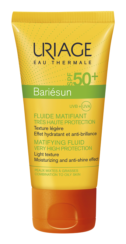 Fluido matificante Bariesun Mat Fluide SPF50 de Uriage 50 ml.