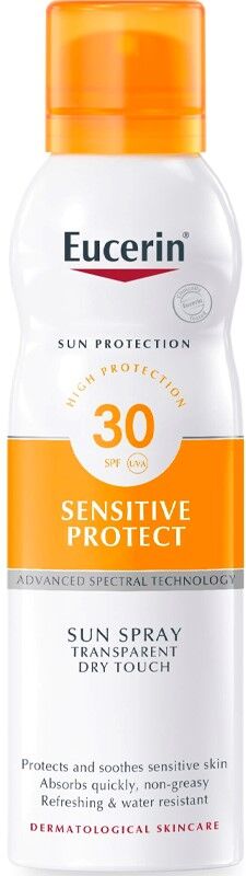 Eucerin Sun Protection Sensitive Protect SPF30 Sun Spray Transparente Toque Seco 200mL SPF30