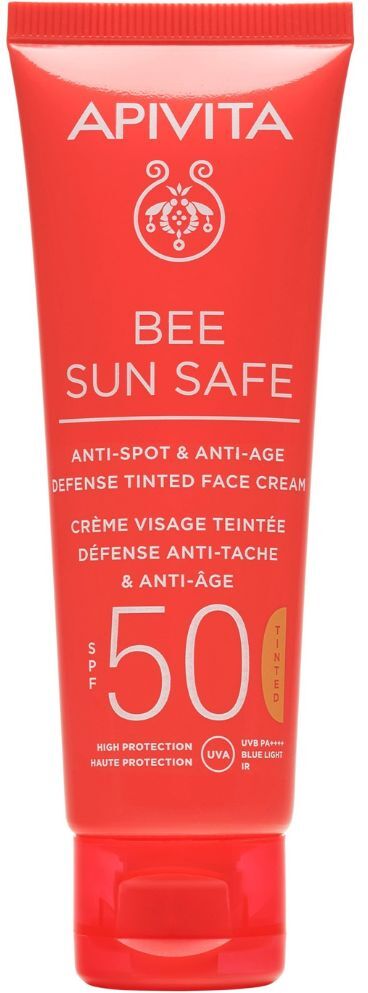 Apivita Bee Sun Safe Crema facial antimanchas y antiedad Sp50 50mL Tinted SPF50