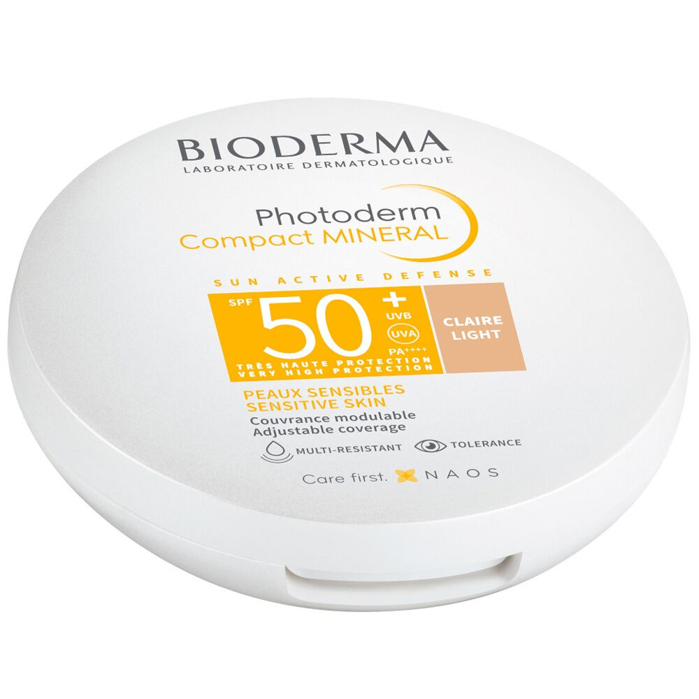 Bioderma Protector solar compacto Photoderm SPF50 con color 10g Claire / Light SPF50