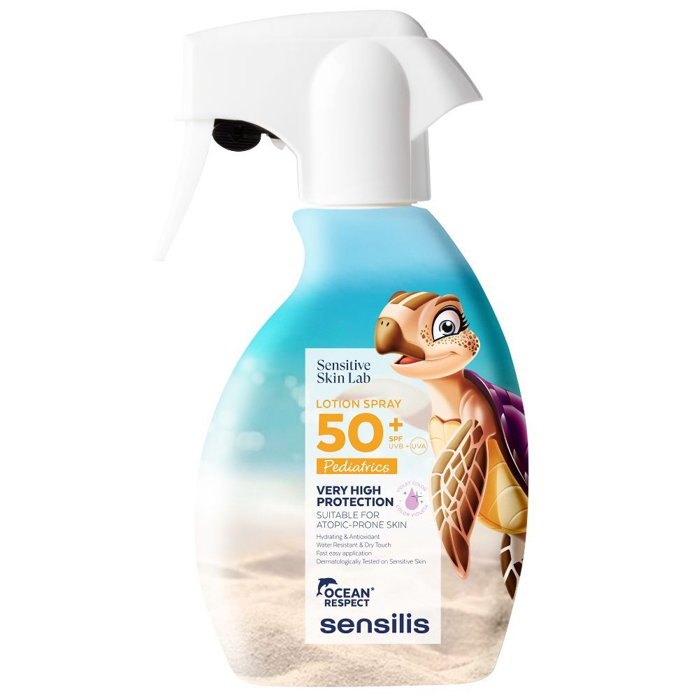 Sensilis Loción Spray 50 Pediátrica Resistente al Agua y al Tacto Seco 200mL SPF50+