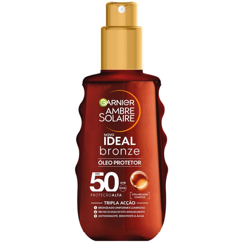 Garnier Ambre Solaire Aceite protector Ideal Bronze SPF50 Triple Acción 150mL SPF50+