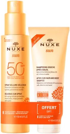 Nuxe Sun Spray Solar Delicioso SPF50 150ml + Champú-Gel de Ducha After Sun 100ml