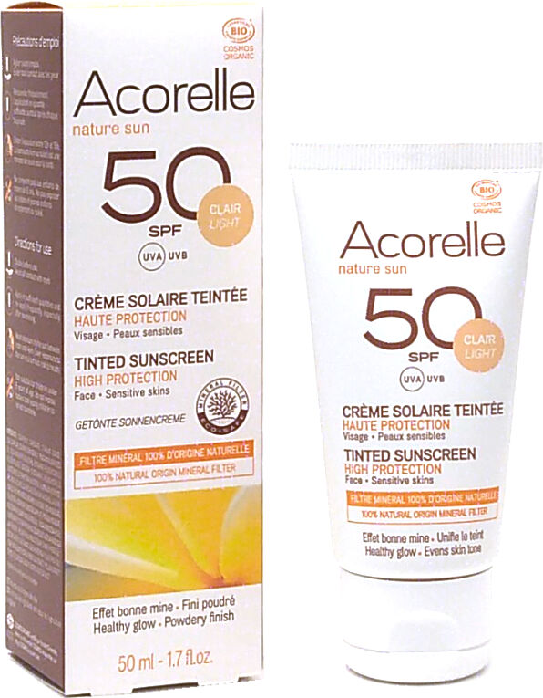 Acorelle Crema solar con color claro FPS 50 Nature Sun