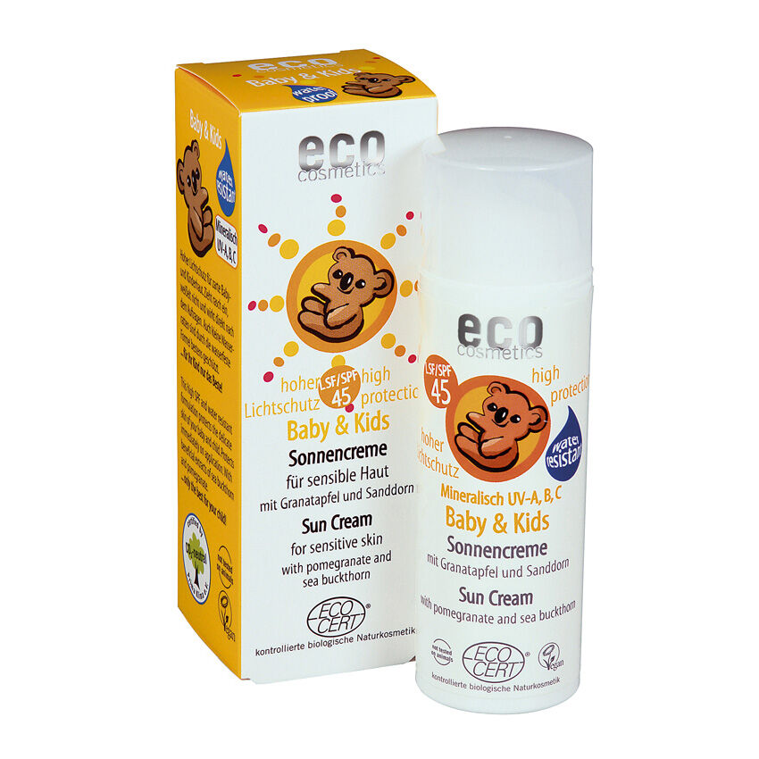 Eco Cosmetics Crema solar con Granada y Espino Amarillo FPS 45 Baby & Kids