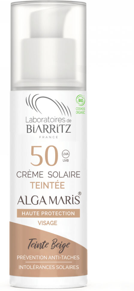 Lab. Biarritz Crema solar facial FPS 50 Alga Maris con color - Beige