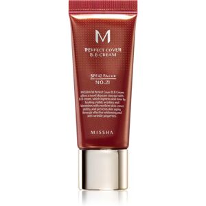 Missha M Perfect Cover BB crème très haute protection solaire petit format teinte No. 21 Light Beige SPF 42/PA+++ 20 ml