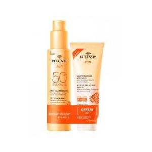 Nuxe Sun Spray Solaire Délicieux SPF50 150 ml + Shampoing Douche Après-Soleil 100 ml Offert - Lot 2 produits dont 1 offert - Publicité