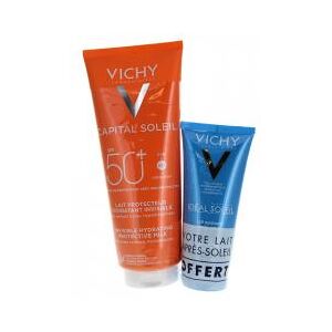 Vichy Capital Soleil Lait Protecteur Hydratant Invisible SPF50+ 300 ml + Lait Apaisant Apres-Soleil 100 ml Offert - Lot 2 produits