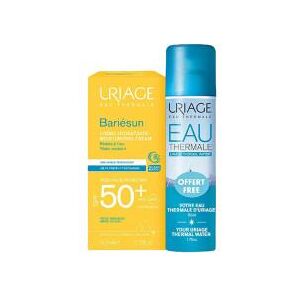 Uriage Bariesun Creme Hydratante Tres Haute Protection SPF50+ 50ml + Eau Thermale d'Uriage 50 ml Offert - Lot 1 creme de 50 ml + 1 spray de 50 ml