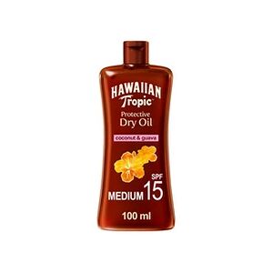 Hawaiian Tropic Pack de 2 - - Huile solaire SPF 15 - Noix de coco & goyave - 100ml - Publicité