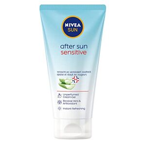 NIVEA Sun After Sun Sensitiv Gel crème SOS (175 ml) Gel après-soleil rafraîchissant avec effet apaisant pour la peau Gel pour la peau à l'aloe vera bio et antioxydant pour les peaux sensibles - Publicité