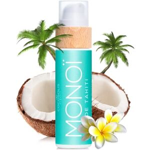 COCOSOLIS MONOI Accélérateur de bronzage-Huile de bronzage bio à la vitamine E et à l'huile de monoï de Tahiti pour un bronzage rapide, intensif et riche en chocolat sublimateur de bronzage (200) - Publicité