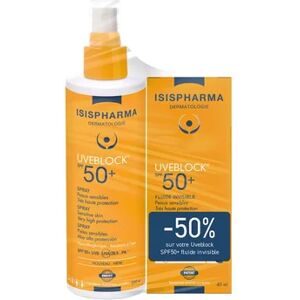 Isis Pharma Set Uveblock Spray Spf50+ + Fluide Invisible Spf50+