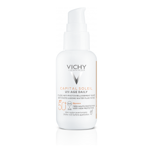 VICHY Capital Soleil UV-AGE DAILY TEINTE SPF50+ Flacon 40ml - Publicité