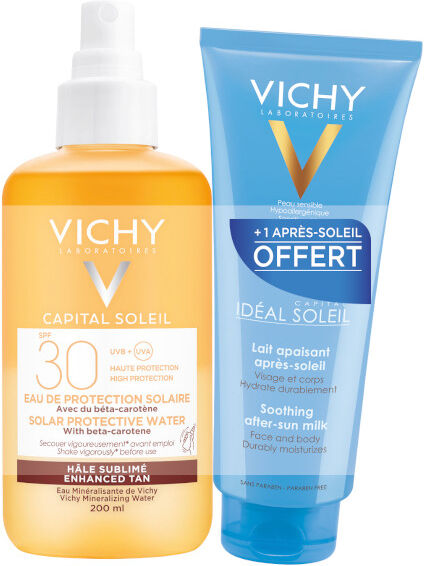 Vichy Capital Soleil Eau de Protection Solaire Hâle Sublimé SPF30 200ml + Lait Apaisant Après-Soleil 100ml Offert