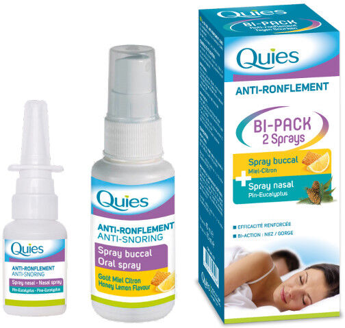 Quies Anti-Ronflement Spray Buccal 70ml + Spray Nasal 15ml