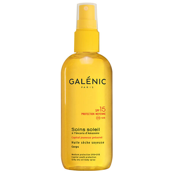 Galénic Soins Soleil Spray Huile Sèche Soyeuse Corps SPF15 150ml