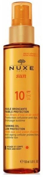 nuxe sun huile bronzante 10spf 150ml