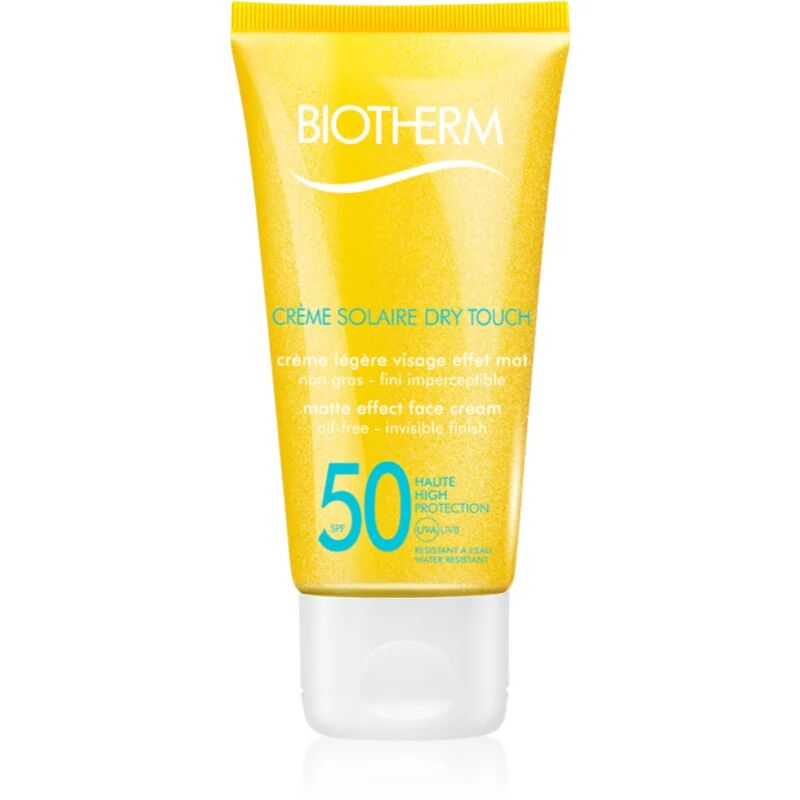 Biotherm Crème Solaire Dry Touch Matte Sunscreen On Your Face SPF 50 50 ml