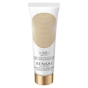 sensai silky bronze protective suncare cream for face spf 50+ donna