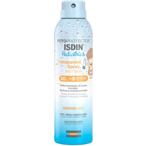 isdin fotoprotector  spray trasparente spf 50 protezione bambini 250 ml