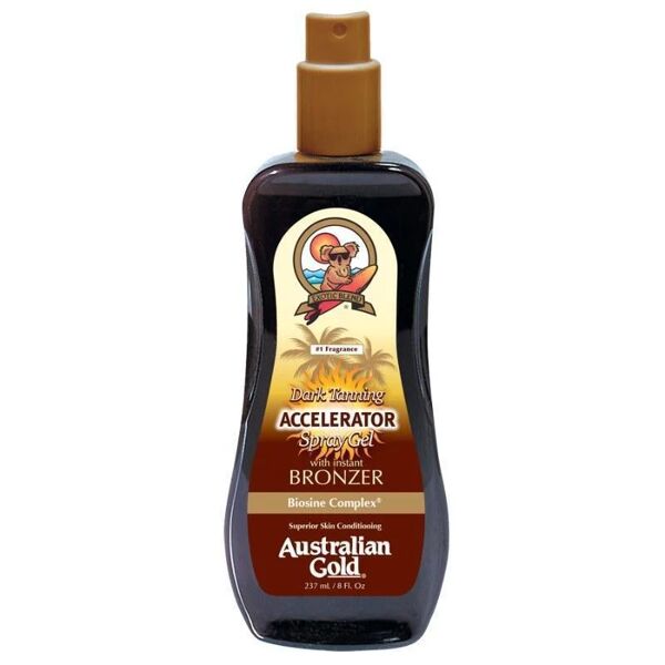 australian gold dark tanning spray gel accelerator con effetto bronze 237ml