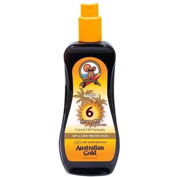 australian gold spf 6 spray oil con olio di carota 237ml