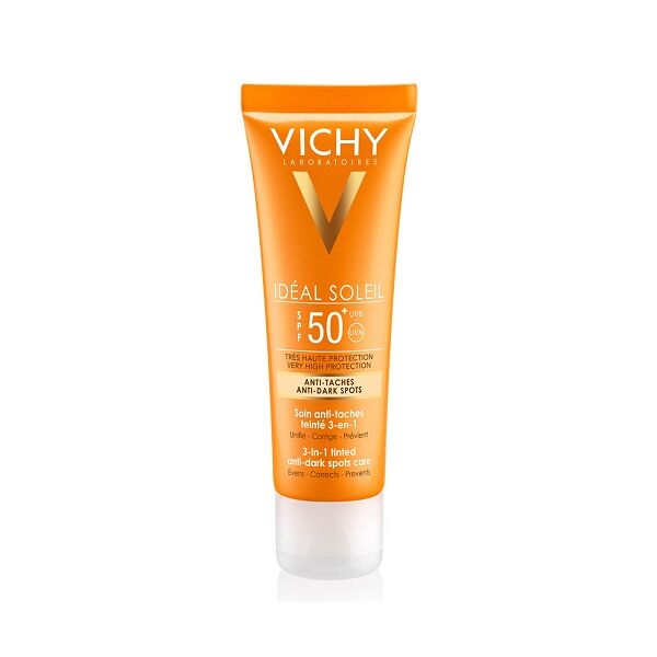 vichy (l'oreal italia spa) vichy ideal soleil trattamento anti-macchie colorato 3 in 1 spf50+ 50ml