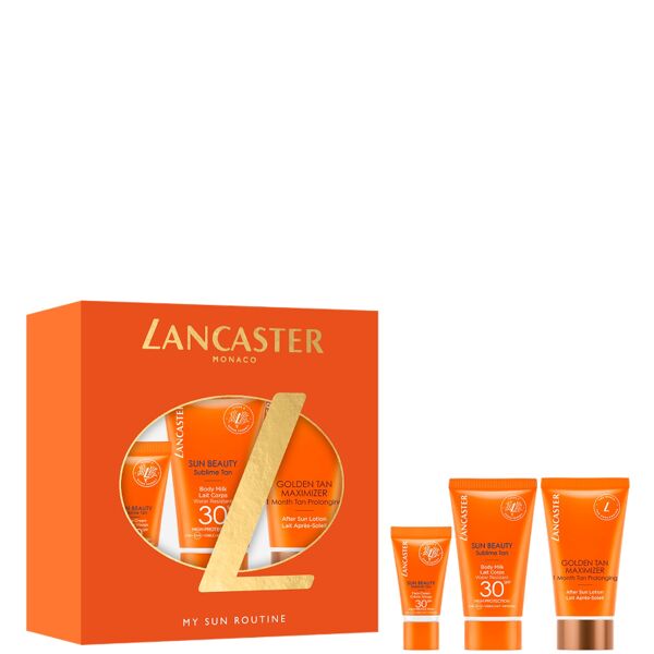 lancaster my sun routine spf 30 confezione 3 ml crema viso spf 30 + 50 ml crema corpo spf 30 + 50 ml crema doposole