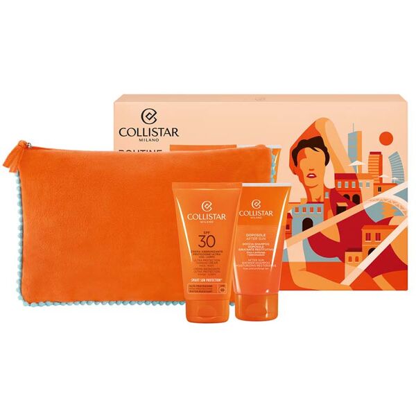 collistar crema abbronzante protezione ultra viso / corpo spf 30 confezione 150 ml crema abbronzante spf 30 + 150 ml doccia-shampoo doposole + pochett