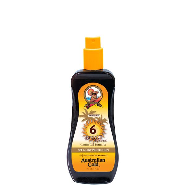 australian gold spray oil sunscreen spf 6 con olio di carota 237 ml